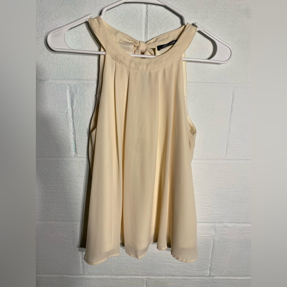 Doe & Rae Cream Halter Blouse